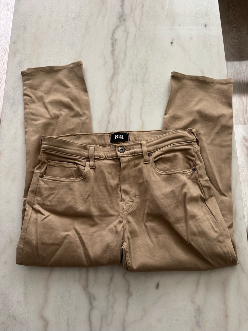 PAIGE Camel Skinny Stretch Jeans